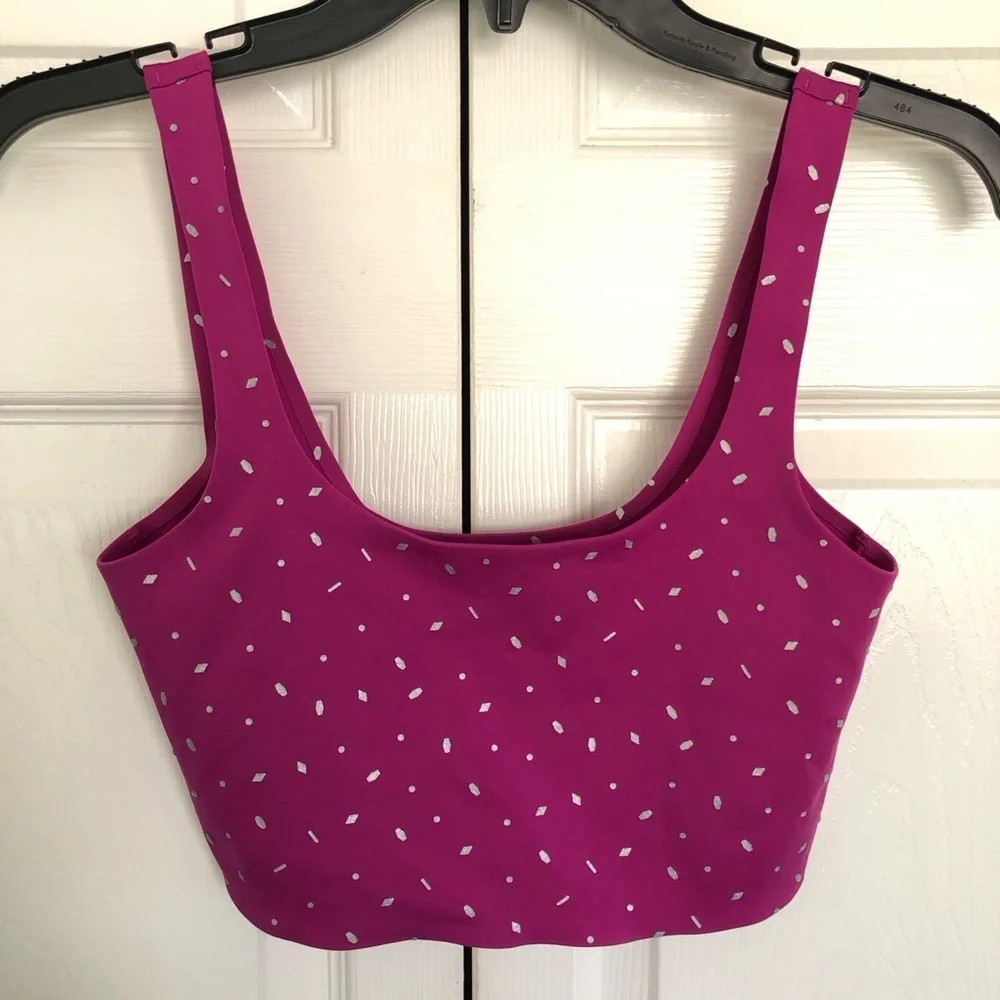 Magenta and Silver Nike BTQ Gems Unlined Crop Top Size S